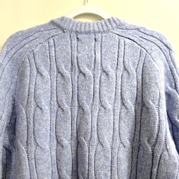 S O L D Light Blue Cable Knit Sweater size XS - Picture 6 of 14